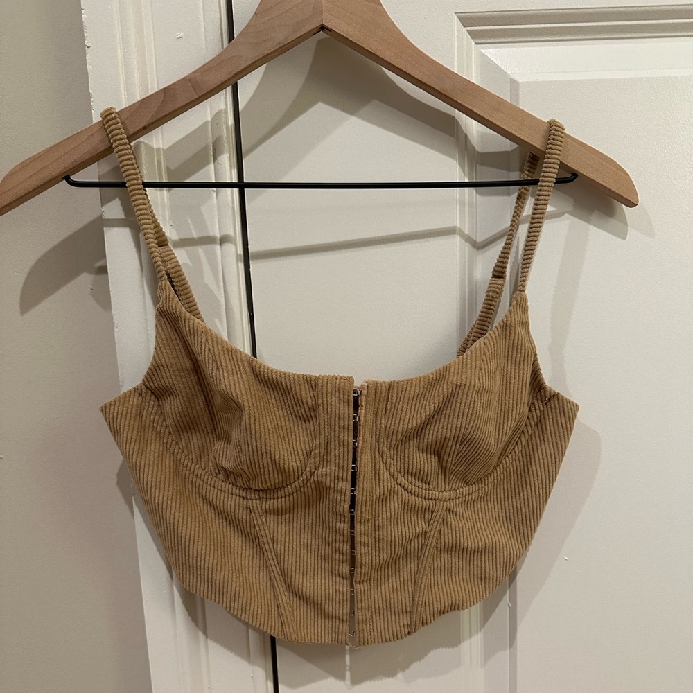 tan ribbed princess polly corset
